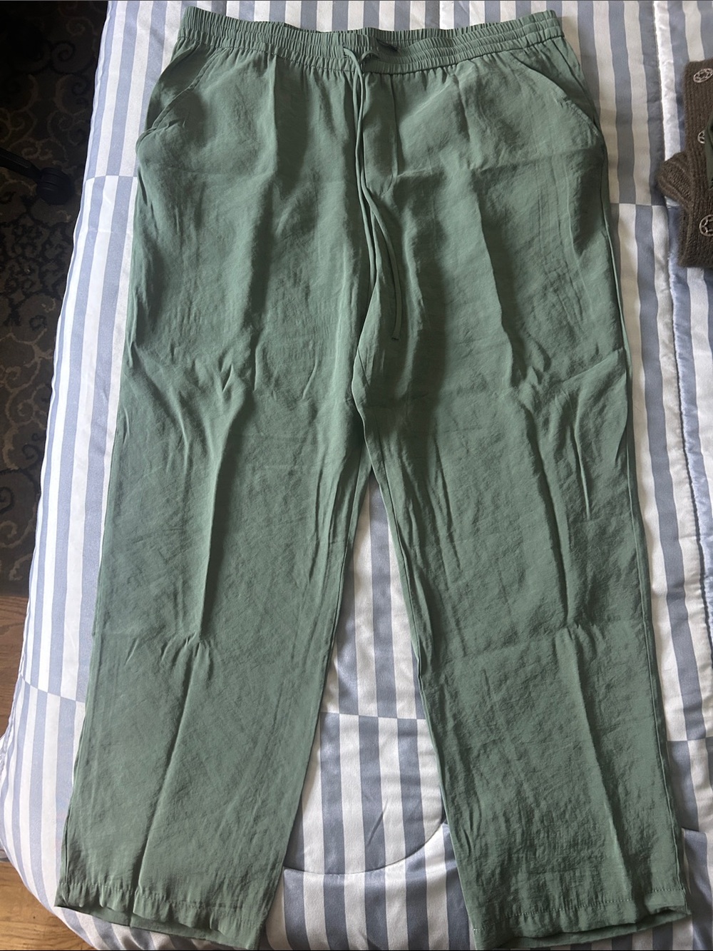 Zara Drawstring Joggers in Sage Green